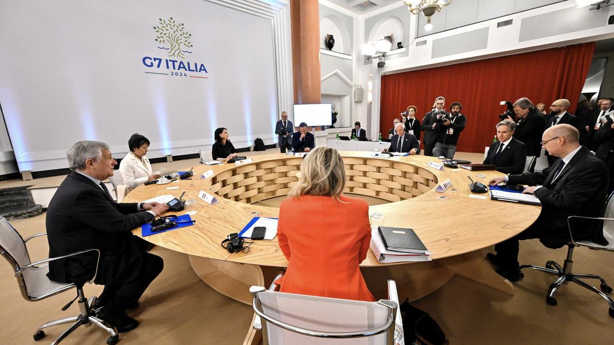 Vista de la reunión de ministros de Exteriores del G7.
