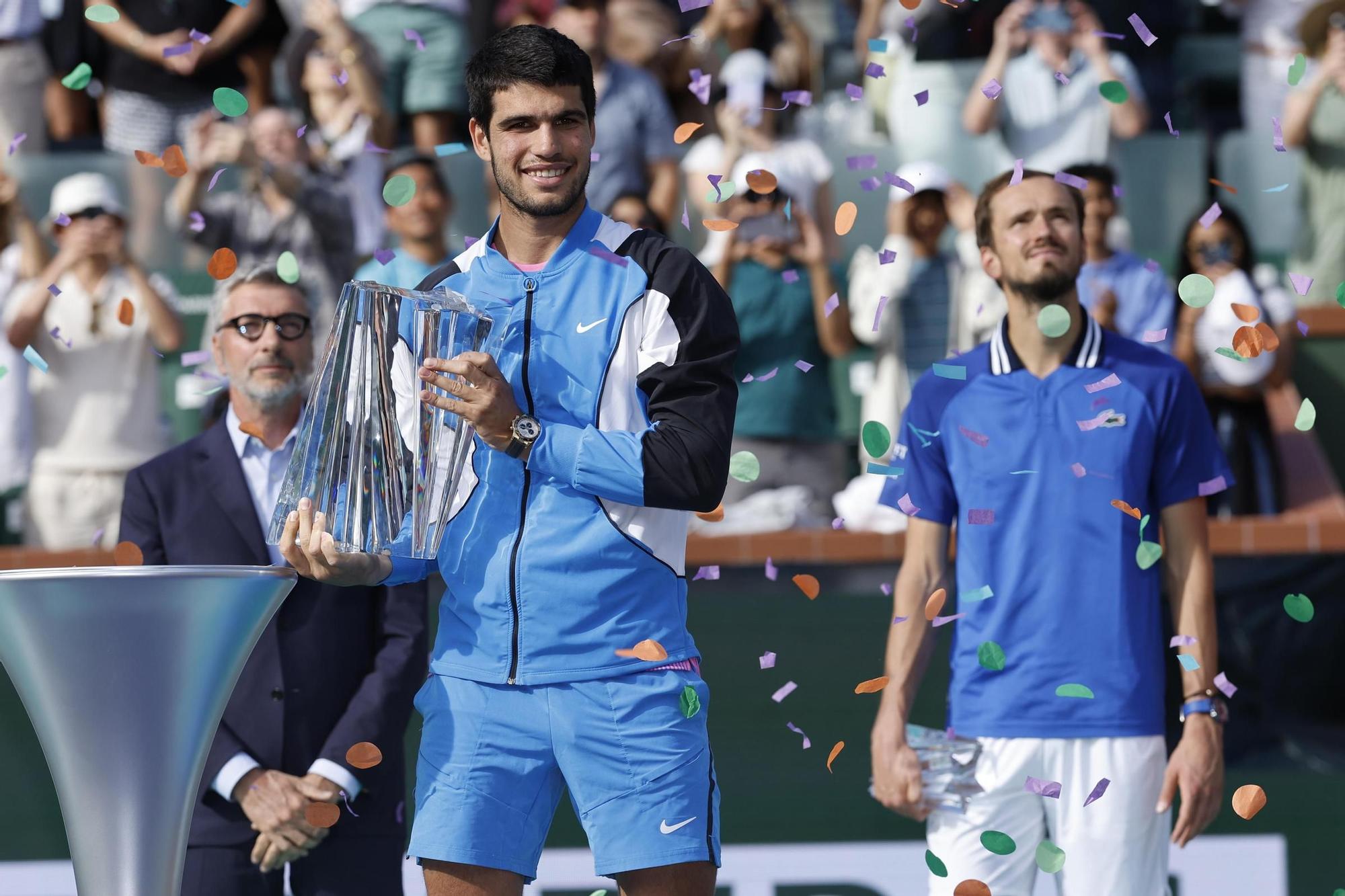 Así celebró Carlos Alcaraz su segundo título de Indian Wells