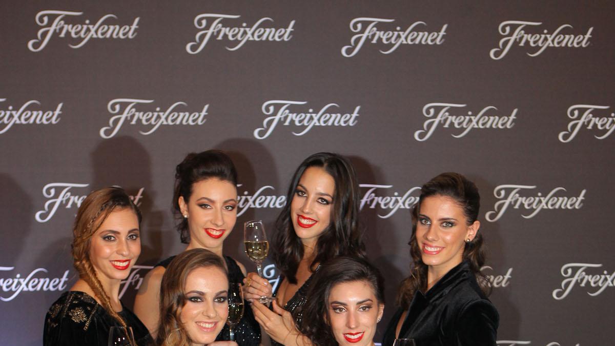 Las chicas de Gimnasia Rítmica en la presentación de Freixenet