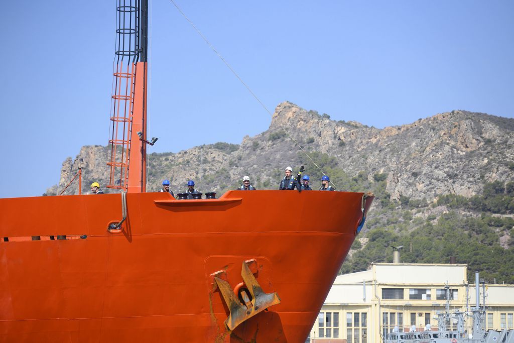 Llegada del buque Hesperides a Cartagena