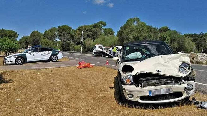 Colisión en cadena en Sineu