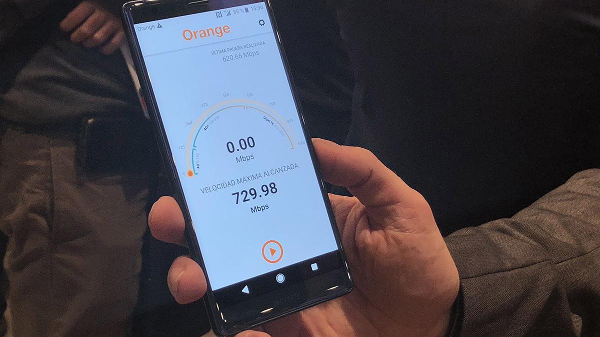 Orange alcanza más de 700 megas por segundo de descarga en 4G.