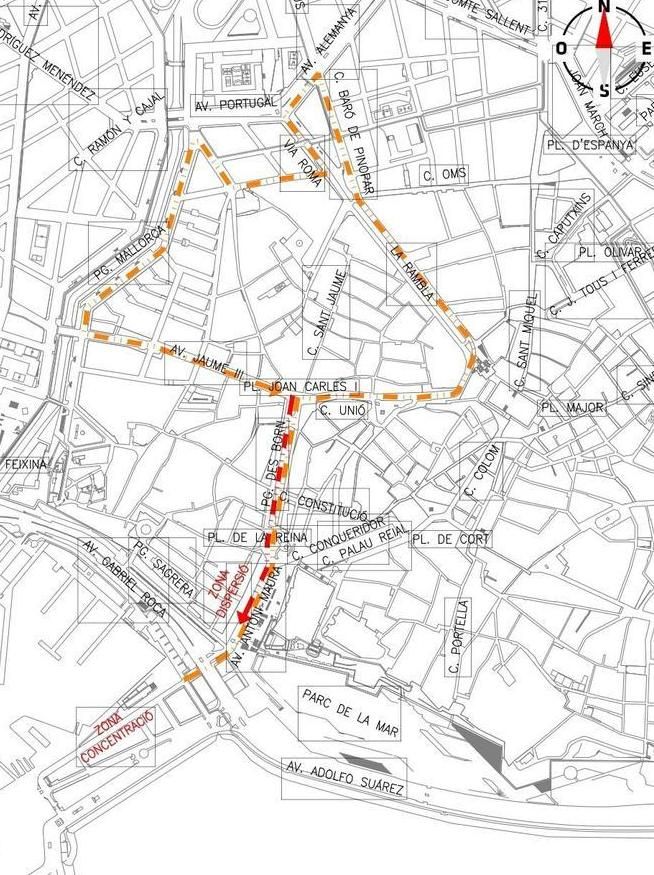 Recorrido de la Cabalgata de Reyes del próximo día 5 de enero.