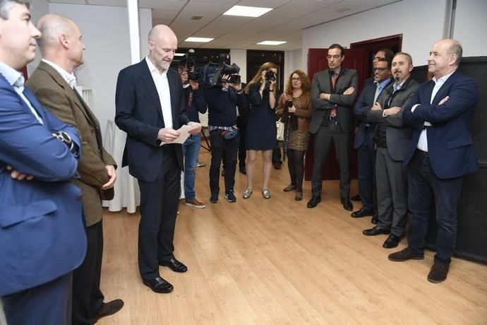 CANARIAS Y ECONOMIA 21-01-2019 LAS PALMAS DE GRAN CANARIA. Hyve Innovation Community SL. Pedro Ortega, inaugura las nuevas instalaciones en Gran Canaria de la empresa alemana Hyve Innovation Community SL, adscrita a la Zona Especial Canaria (ZEC) y vinculada al sector de la innovación y el desarrollo de software.  FOTOS: JUAN CASTRO