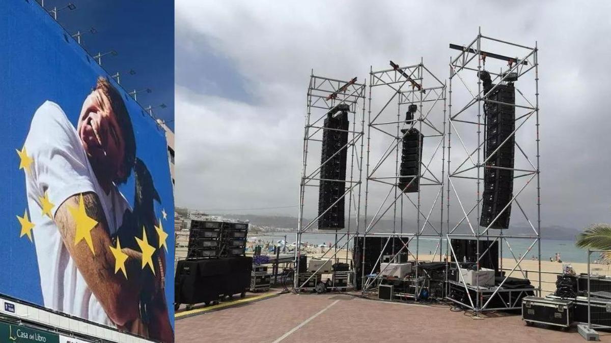 Comienza el montaje en Las Canteras para la sorpresa de Quevedo