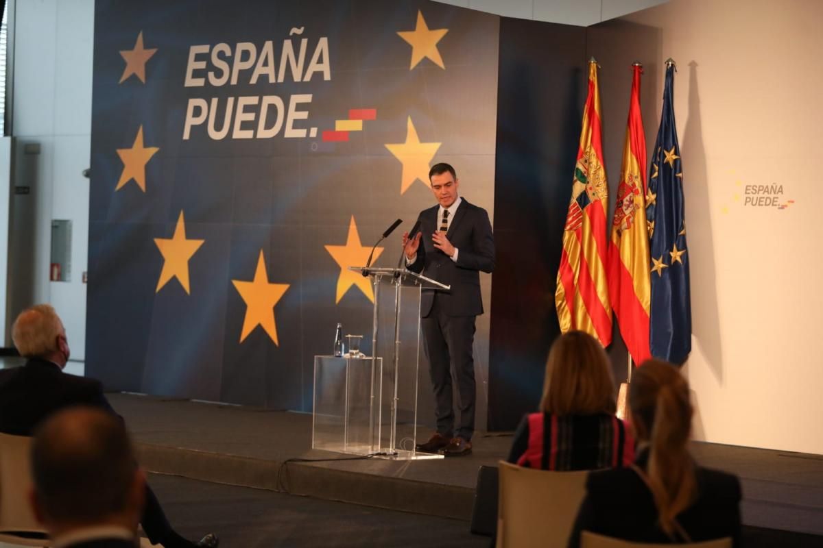 Sánchez presenta en Zaragoza el plan del Ejecutivo para la recuperación de la economía