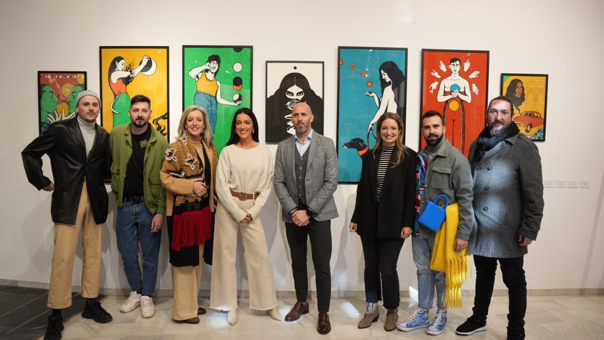 Zarvaje, Borja Cámara, Begoña Castillejo, Almudena Castillejo, el delegado territorial de Cultura de la Junta, Eduardo Lucena; Pereza Andaluza (Ángela), Dildo con bigote (Rafael Ríos) y Eduardo Parrac