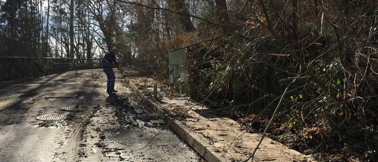 Una zona ya urbanizada de Caxidi, que nunca fue recibida por el Ayuntamiento de Parres porque no reunía las condiciones que se estipulaban en el proyecto aprobado.