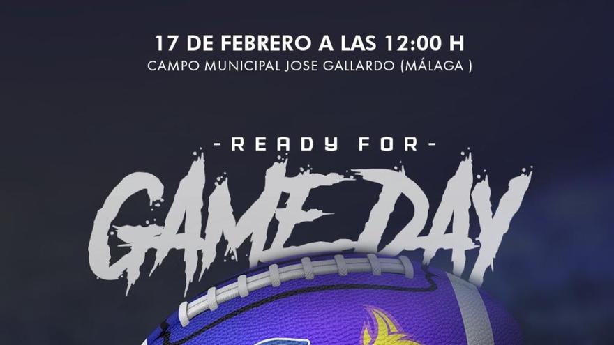 Cartel del partido que disputarán este domingo los Málaga Corsairs