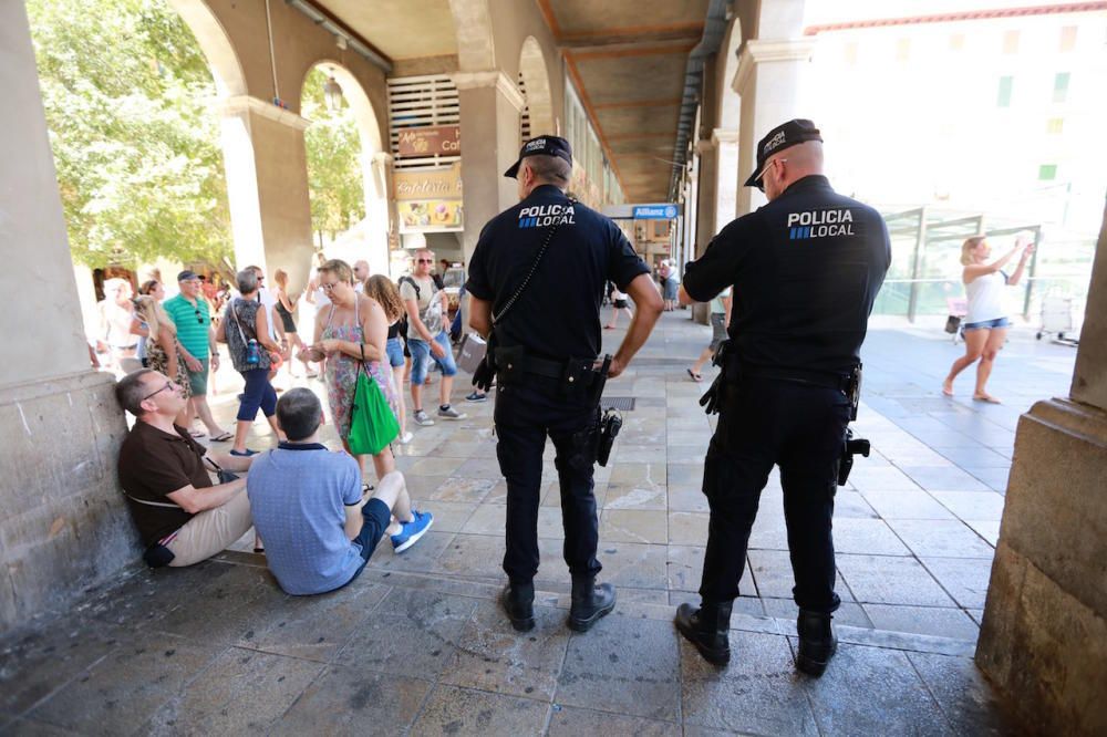 Am Freitag (18.8.) wurden im Zentrum von Palma de Mallorca Betonbarrieren und schwere Blumenkübel als Anti-Terror-Schutz in Position gebracht.
