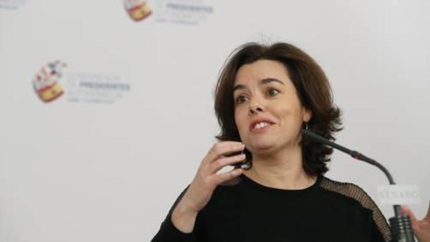 La vicepresidenta Soraya Sáenz de Santamaría, aquest dimarts.