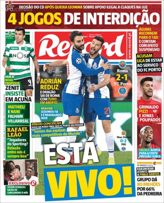 Portada RECORD miércoles 13 de febrero 2019