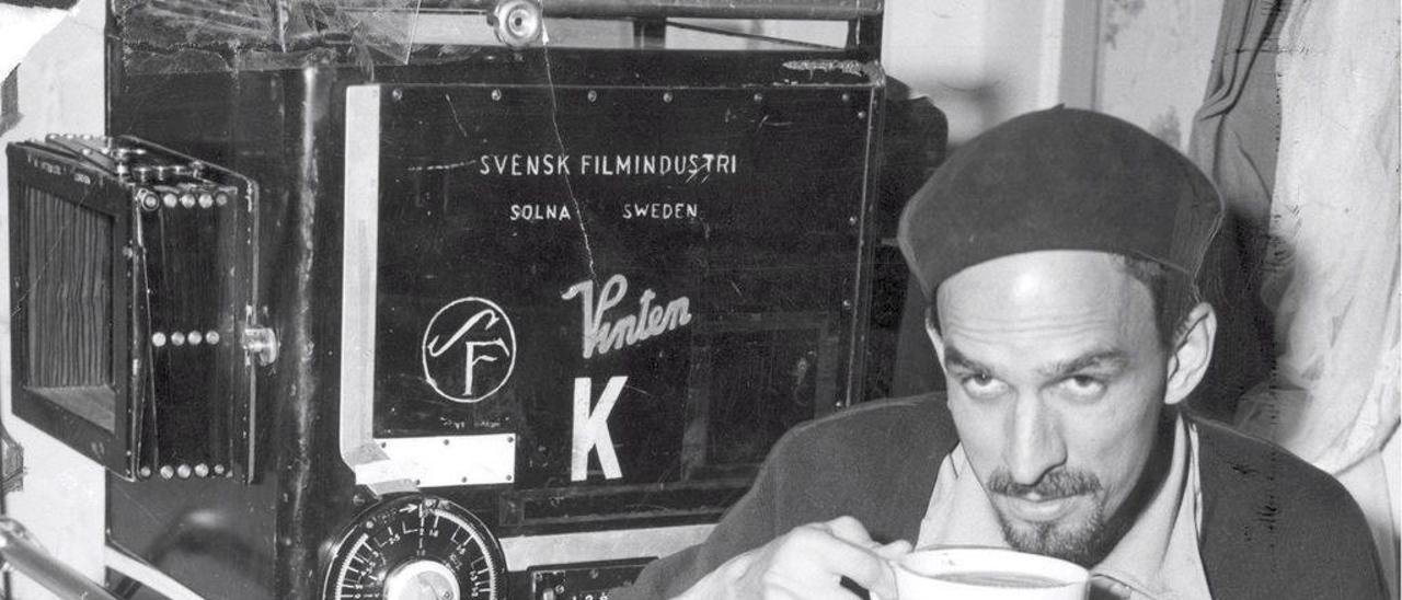 Bergman, en 1955, durante el rodaje de &quot;Smiles of a summer night&quot;.
