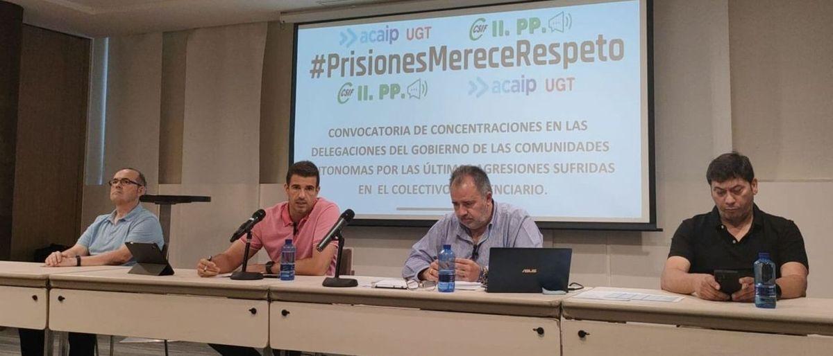 Los sindicatos mayoritarios de prisiones dieron una rueda de prensa para denunciar las últimas agresiones