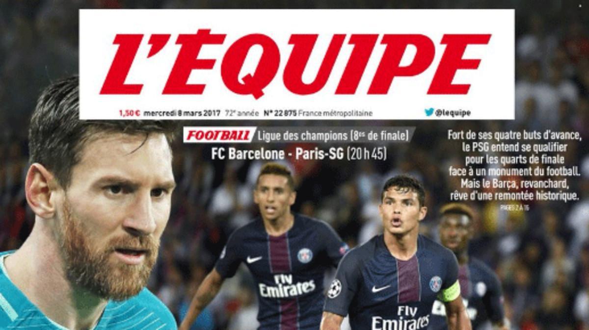 'L'Equipe' aún no ve al PSG en cuartos