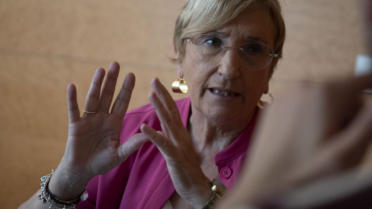 La síndica del PSPV en las Cortes, Ana Barceló, en un momento de la entrevista. | EUROPA PRESS