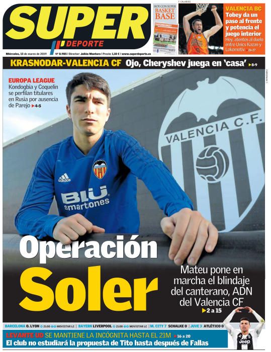 Portada SUPERDEPORTE miércoles 13 de marzo de 2019