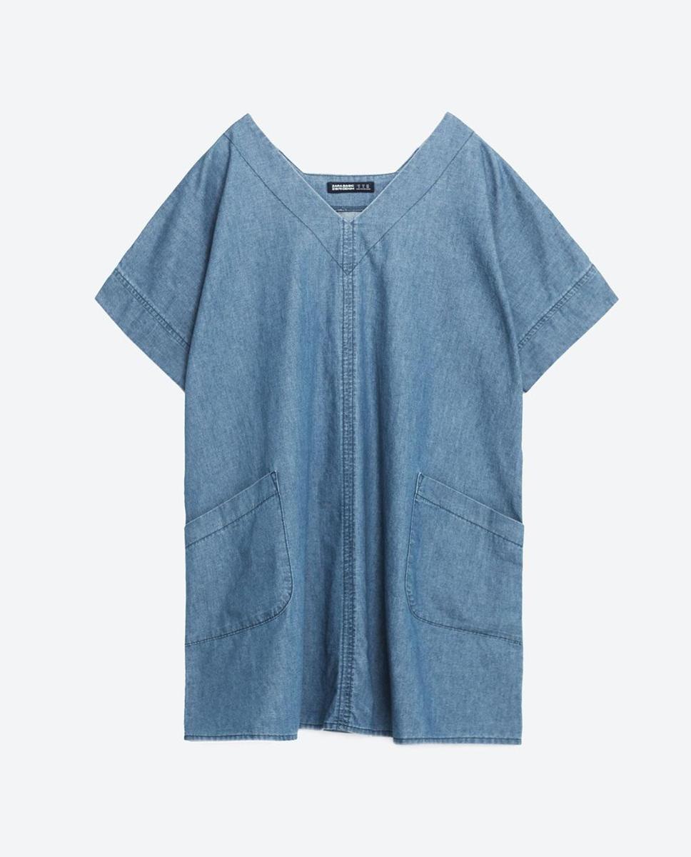 Vestido denim oversize, Zara