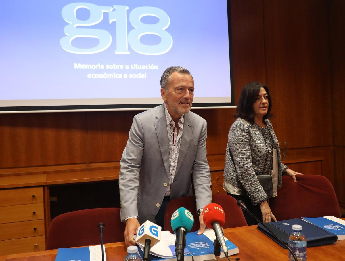 Agustín Hernández, en un acto en 2018 tras ser elegido como presidente del Consello Económico e Social de Galicia