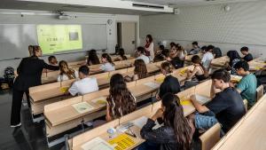 Pruebas de selectividad en la Facultad de Derecho, en Barcelona.