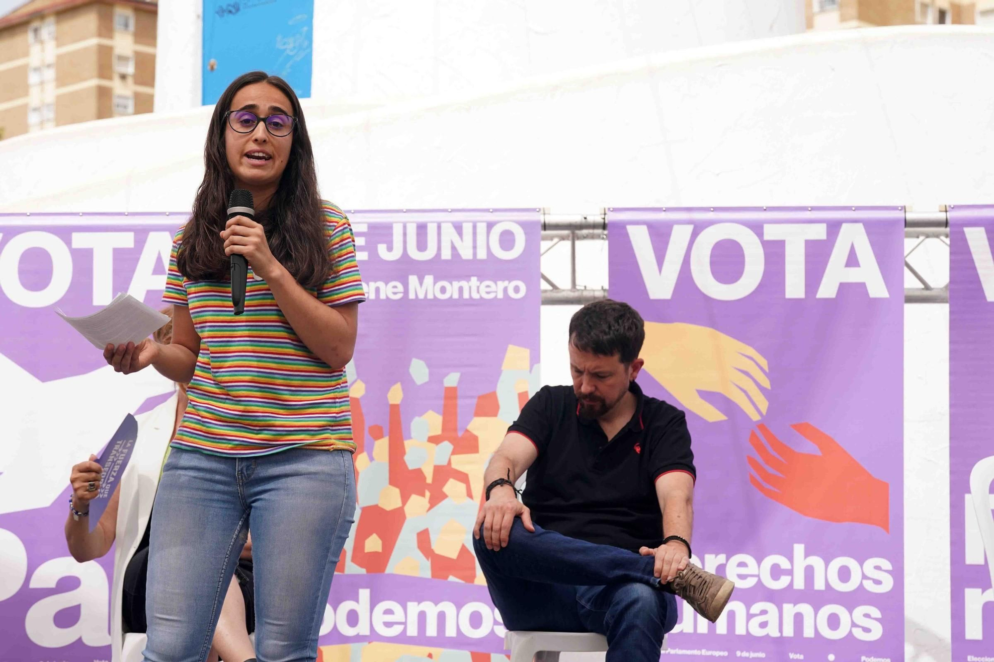 Mitin de Podemos, con Pablo Iglesias, en el Parque de Huelin 