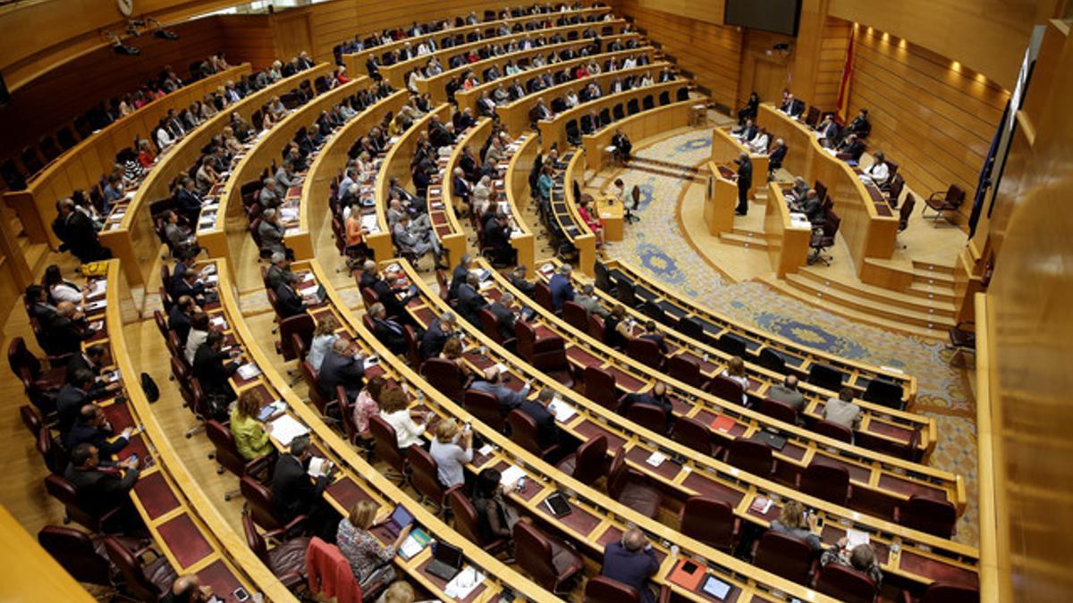 Imagen del pleno del Senado que ha aprobado la ley de abdicación.