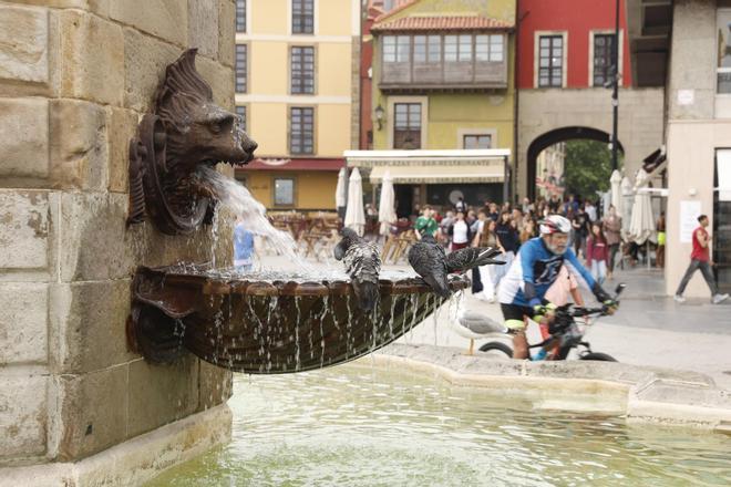 Las fuentes de Gijón renacen y los barrios lo agradecen: “Dan una imagen muy buena de la ciudad”
