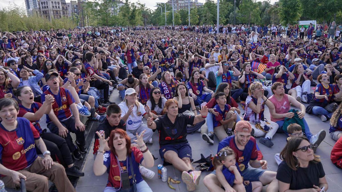 Ambiente en Barcelona por la  final de la Champions femenina Barça-Arsenal