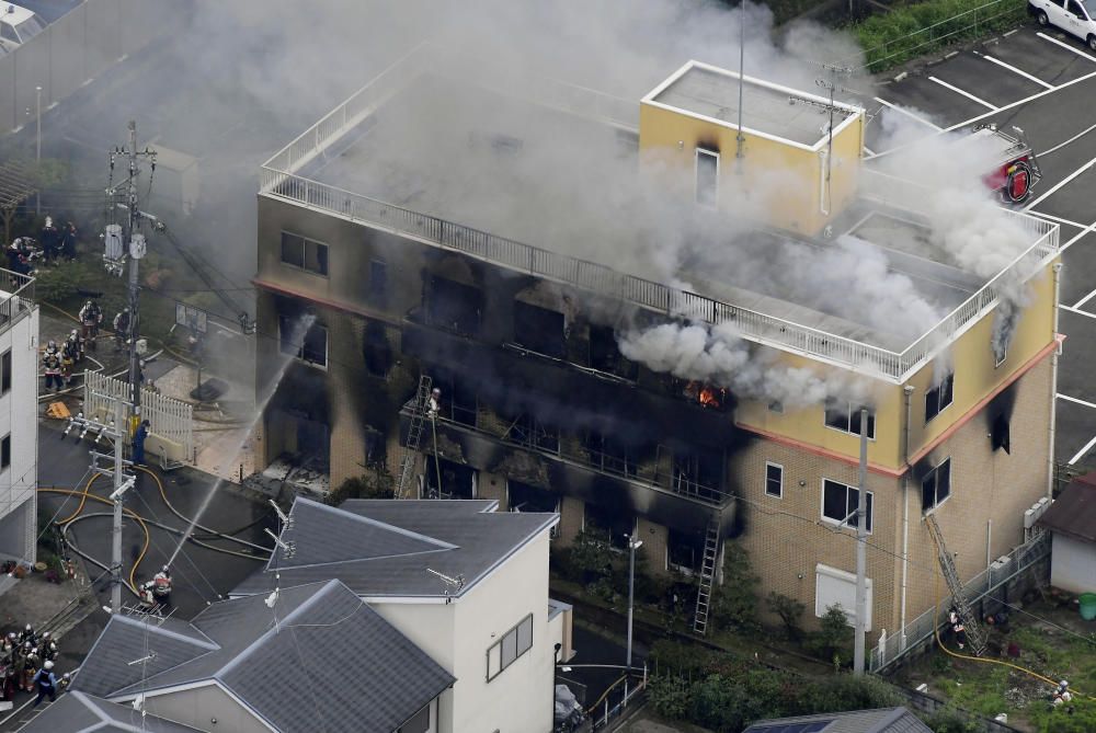 Incendi intencionat en un estudi d'animació a Kyoto