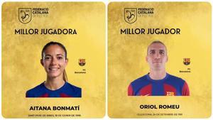 Aitana Bonmatí y Oriol Romeu han sido elegidos mejores futbolistas catalanes del año