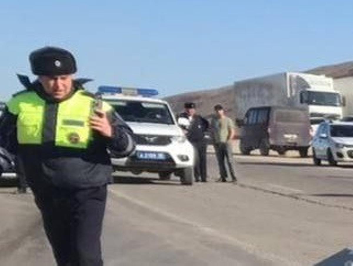 Policía en Daguestán, Rusia, tras los atentados.