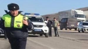 Policía en Daguestán, Rusia, tras los atentados.