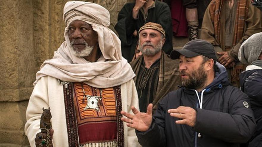 Morgan Freeman durante el rodaje de Ben-Hur