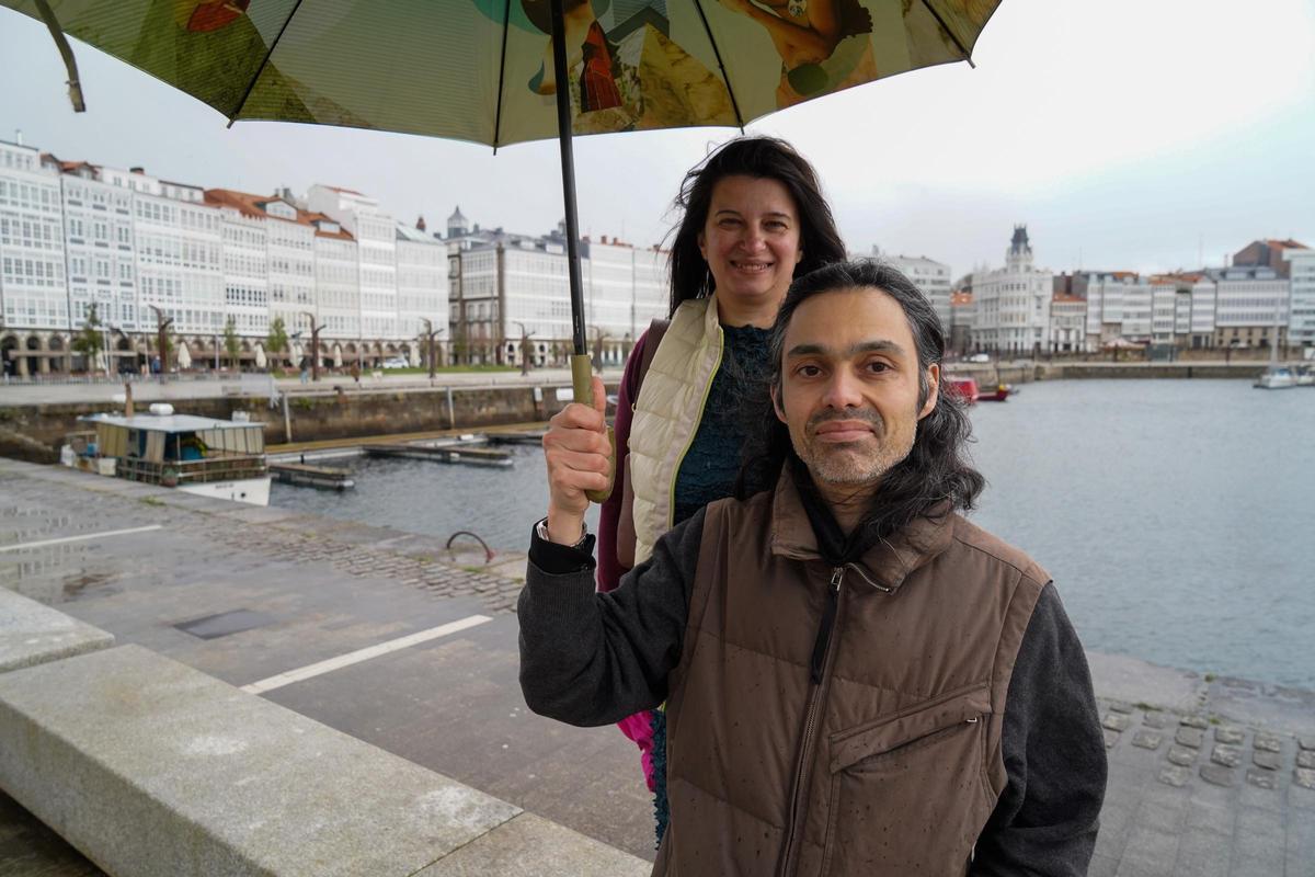 Cris y Manu, de Barcelona, en la Marina.