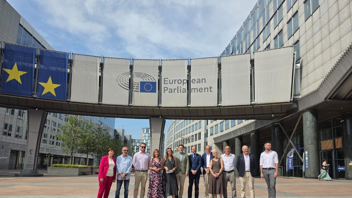 La delegación asturiana, en el Parlamento Europeo.