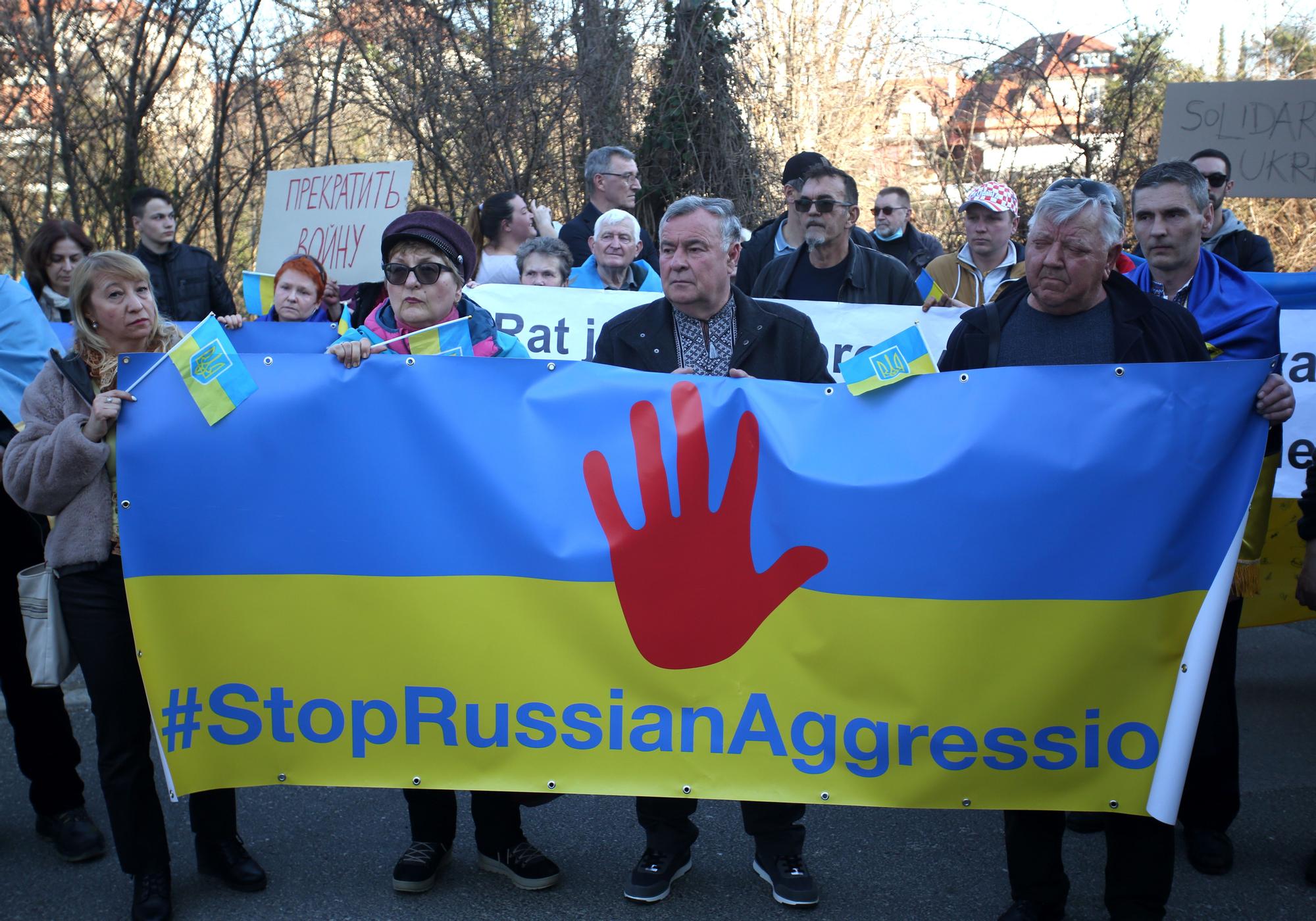 Croatian protest against the Russian attack on Ukraine