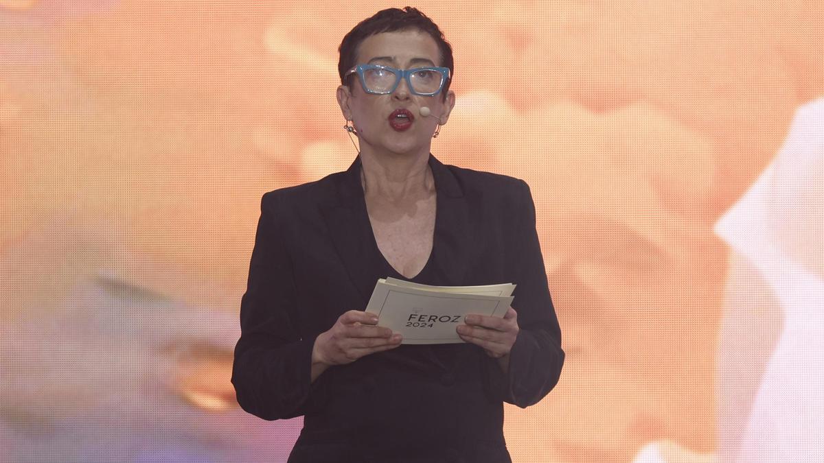 La presidenta de AICE, María Guerra, en los premios Feroz 2024