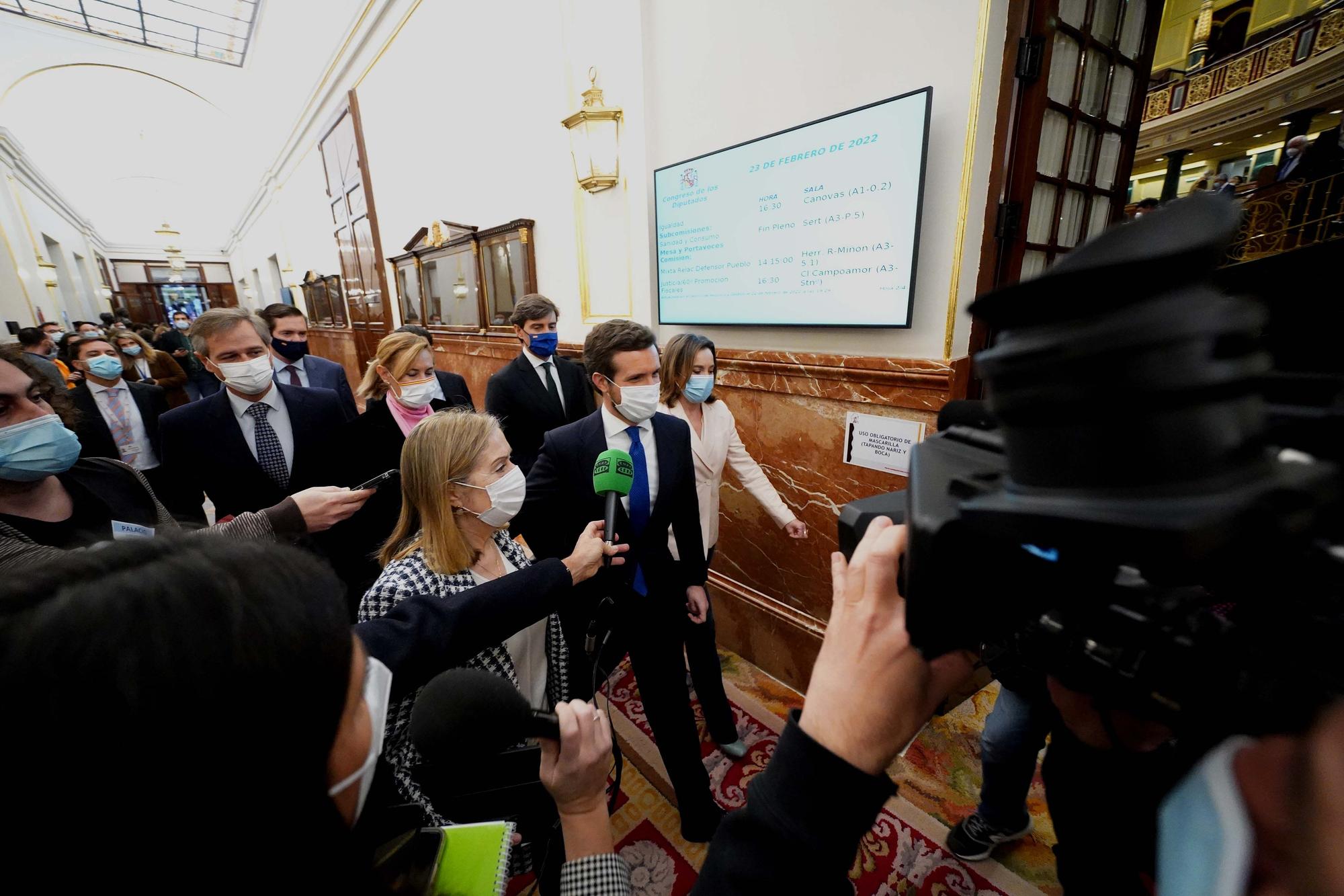 Pablo Casado, durante la sesión de control al Gobierno en el Congreso.