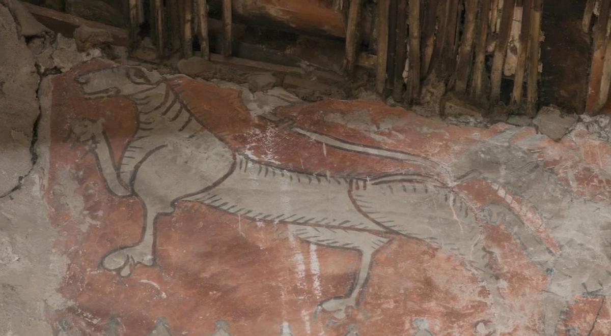 Una pintura medieval de la Casa dels Lleons de Banyoles.