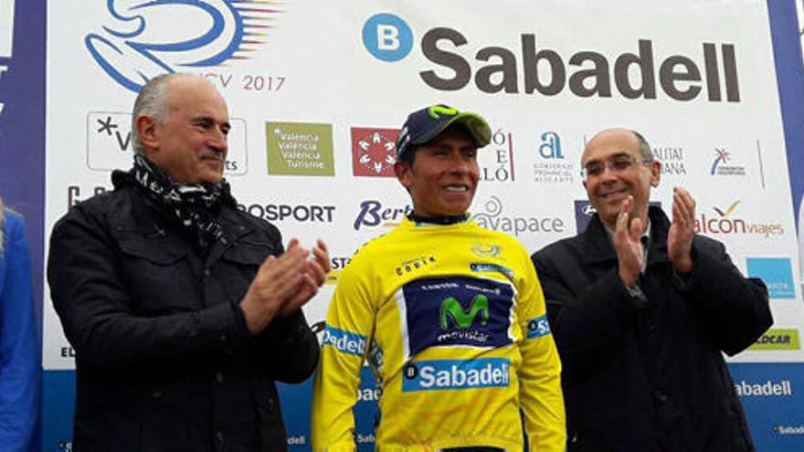 Podio de Mas de la Costa con Nairo Quintana de líder.