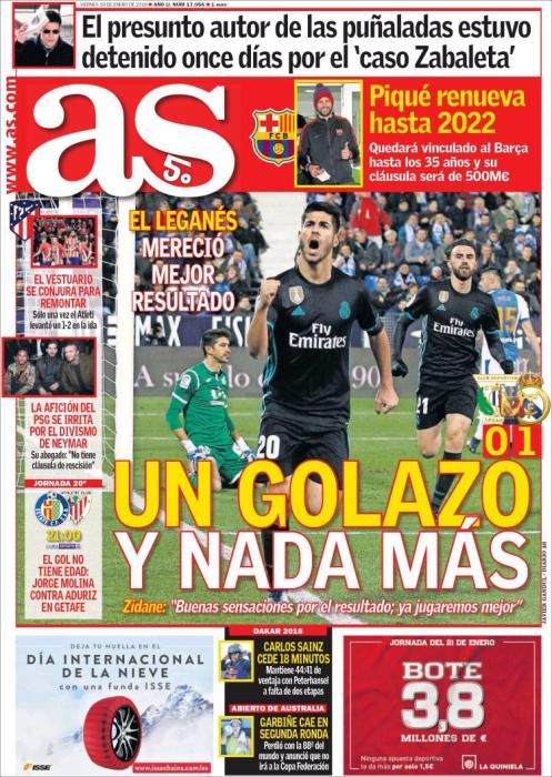 Portadas deportivas del viernes 19 de enero