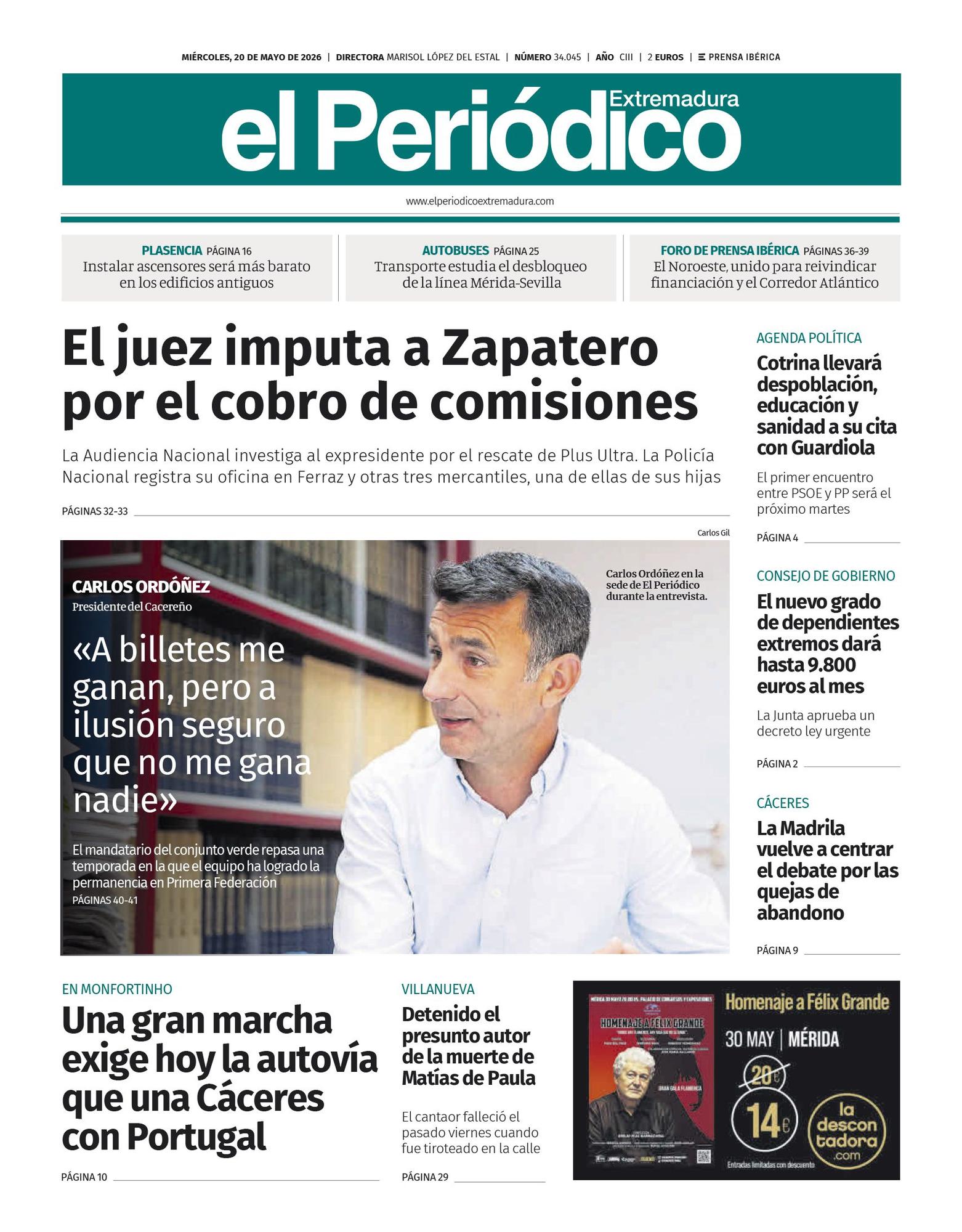 Consulta la portada correspondiente al día 20 de mayo de 2026