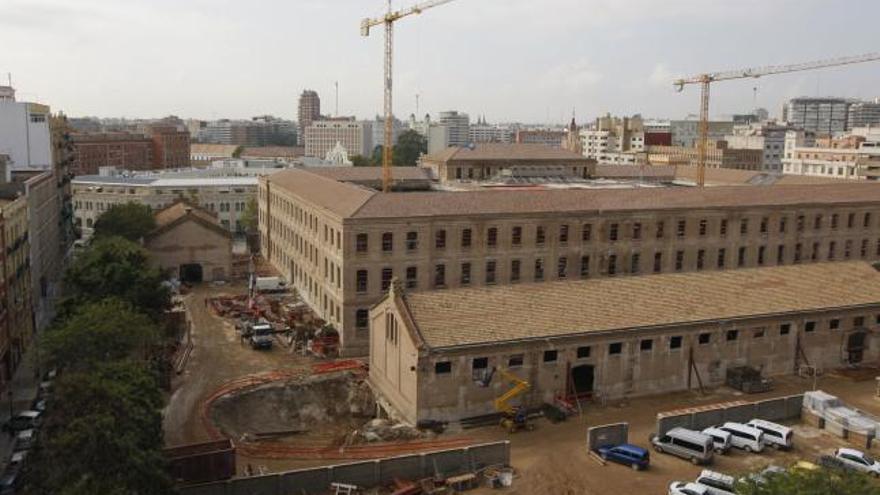 Plano aéreo de las obras de ampliación del edificio.