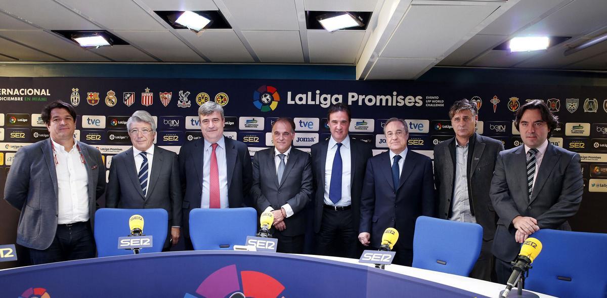Florentino Pérez con Javier Tebas.