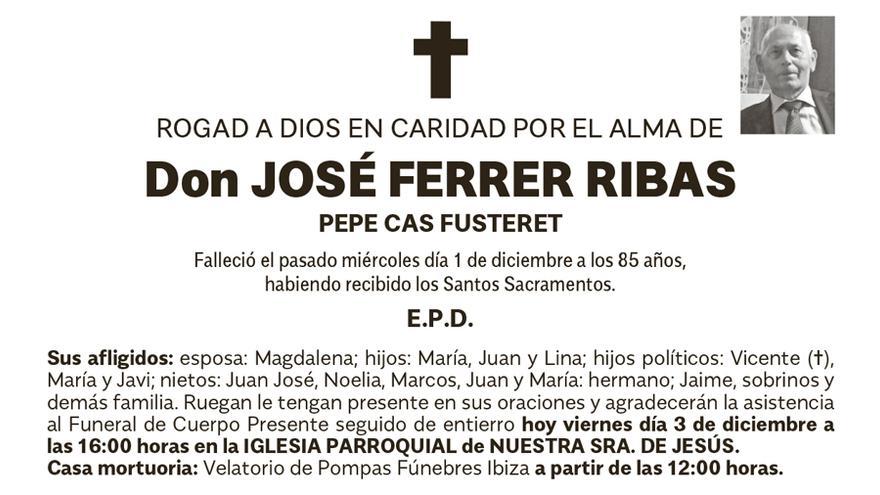 Esquela José Ferrer Ribas