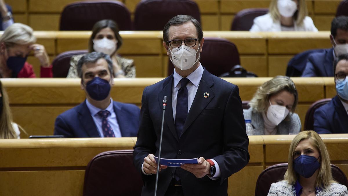 Javier Maroto durante una intervención en el Senado.