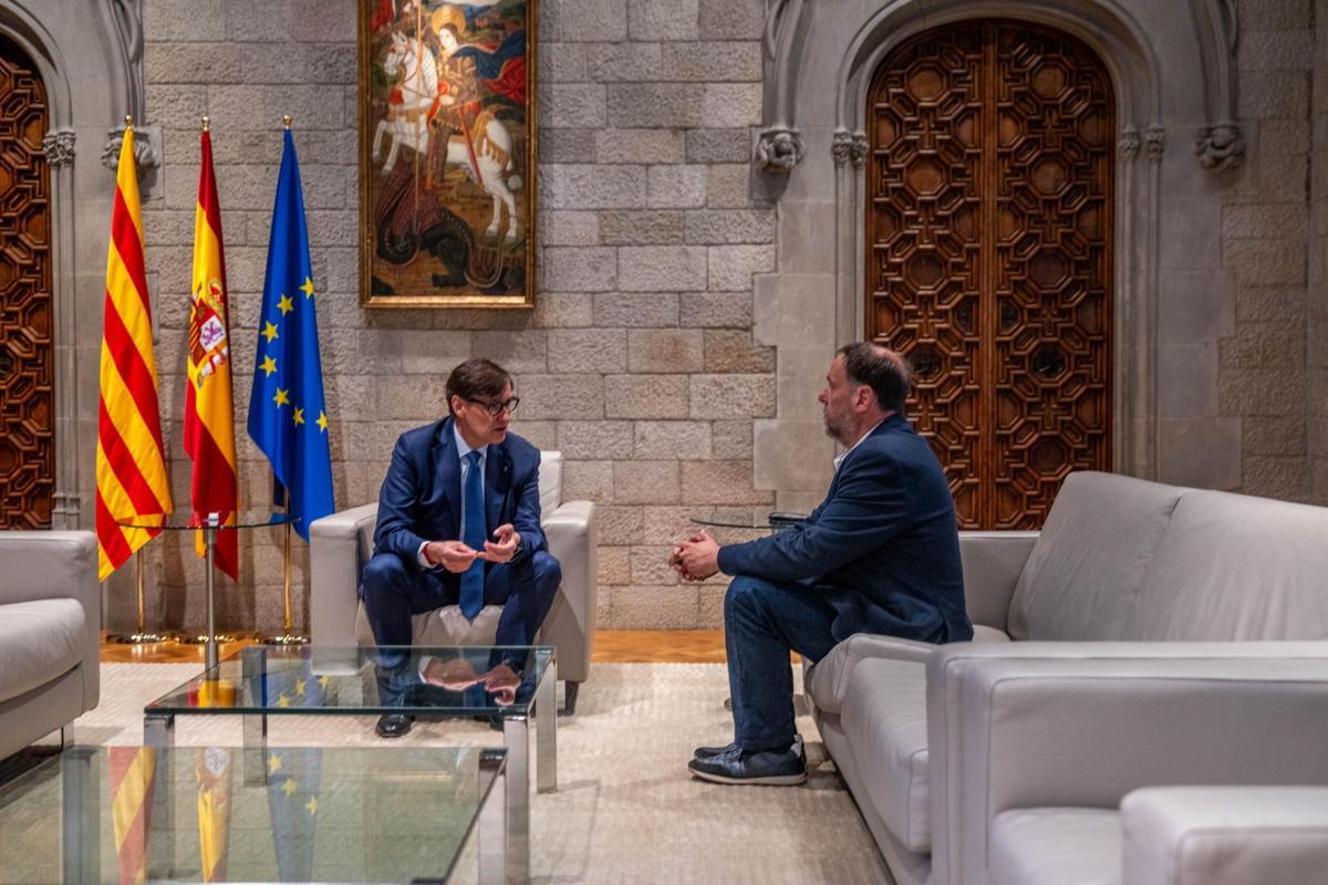 Salvador Illa y Oriol Junqueras sellan el pacto de presupuestos y consolidan la legislatura