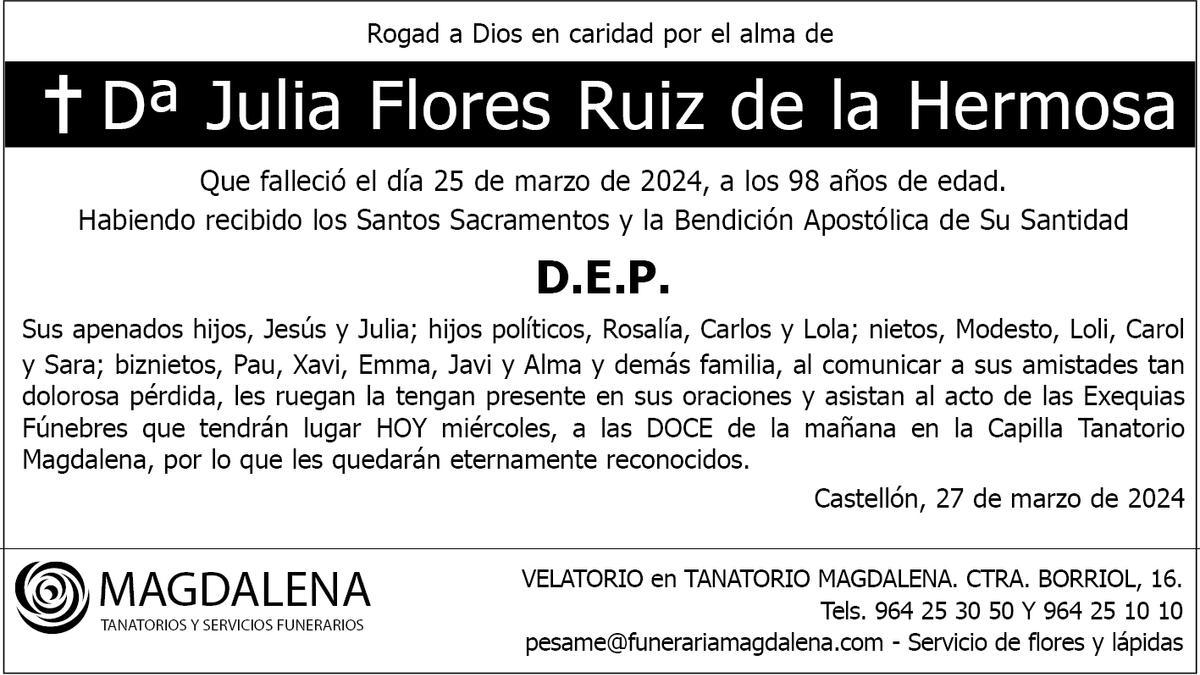 Dª Julia Flores Ruiz de la Hermosa