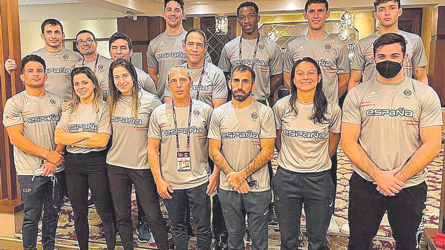 El equipo nacional, el miércoles en su hotel de Sofía.