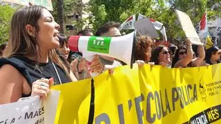 Los docentes llevan la huelga y su protesta contra los recortes en Educación al centro de Torrevieja